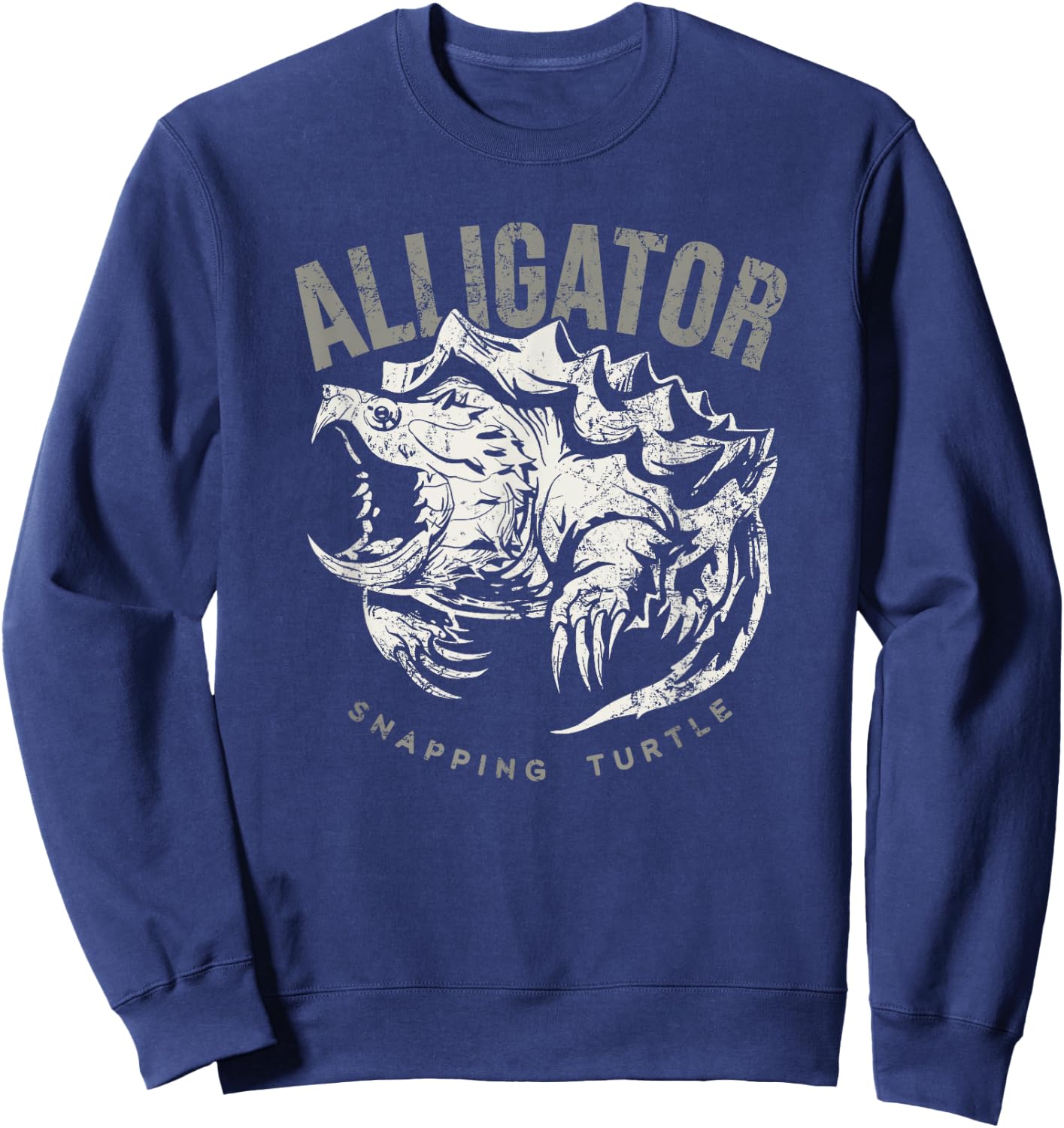 Alligator snapping turtle, vintage design for reptile lovers Sweatshirt - Sweatshirt | Navy