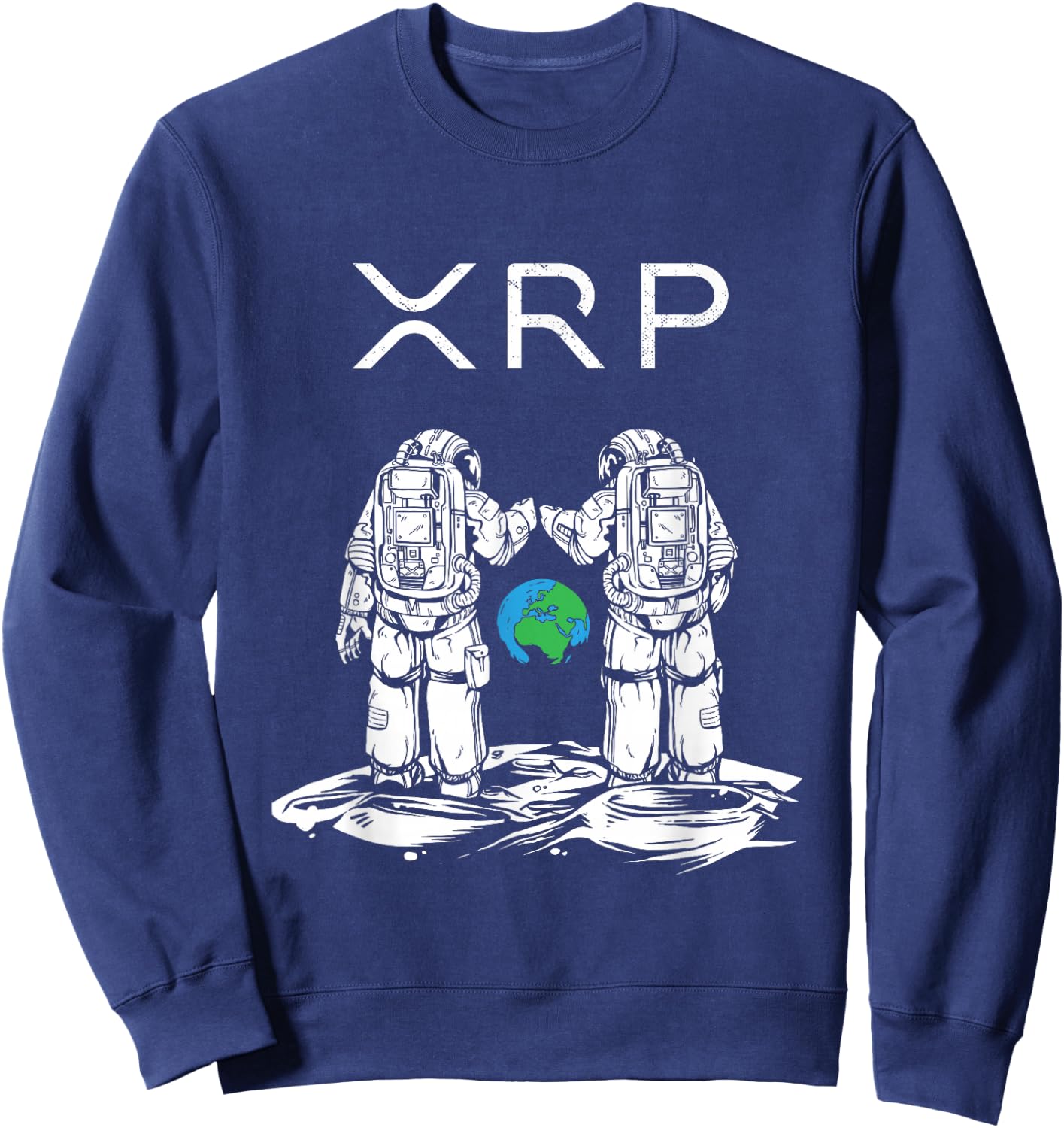 XRP Moon Merch Cryptocurrency Crypto Currency Merchandise Sweatshirt - Sweatshirt | Navy