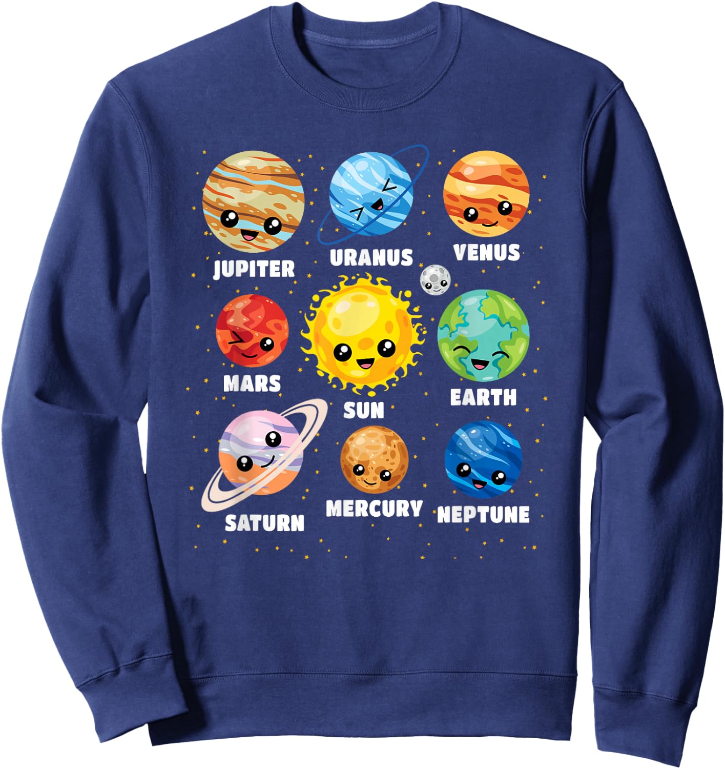 Funny Solar System Universe Space Planet Boys Girls Kids Sweatshirt - Sweatshirt | Navy