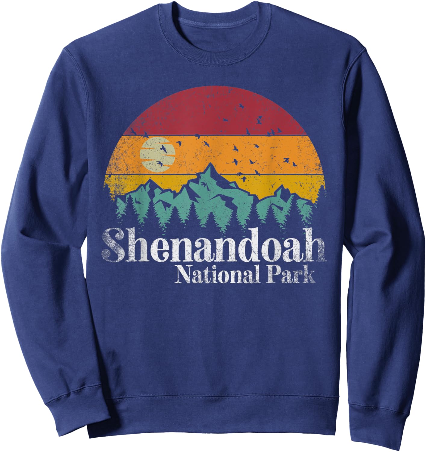 Shenandoah National Park Mountains Retro Style Vintage Gift Sweatshirt - Sweatshirt | Navy
