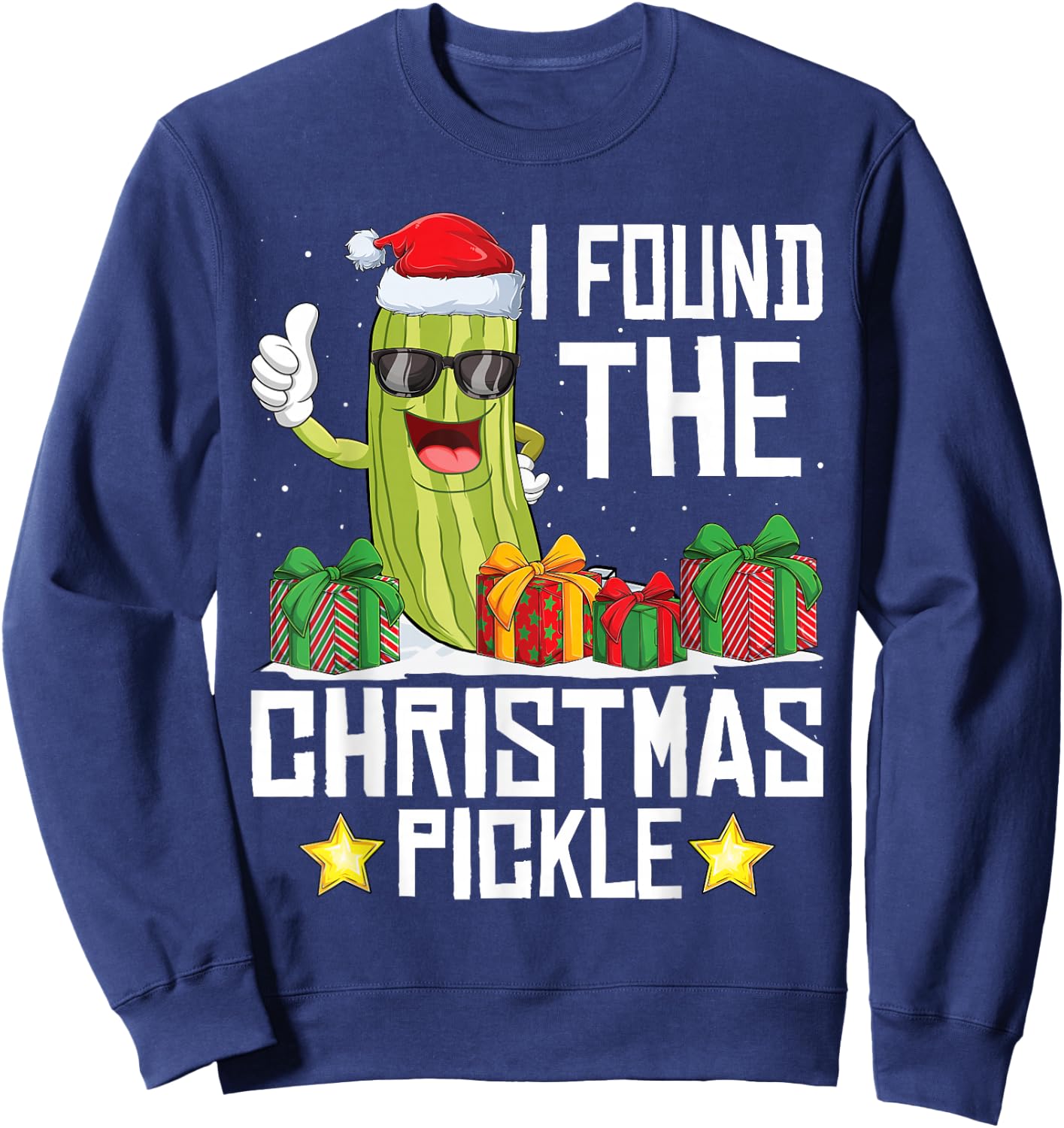 I Found The Christmas Pickle Funny Pickle Dabbing Dill Sweatshirt - Sweatshirt | Navy