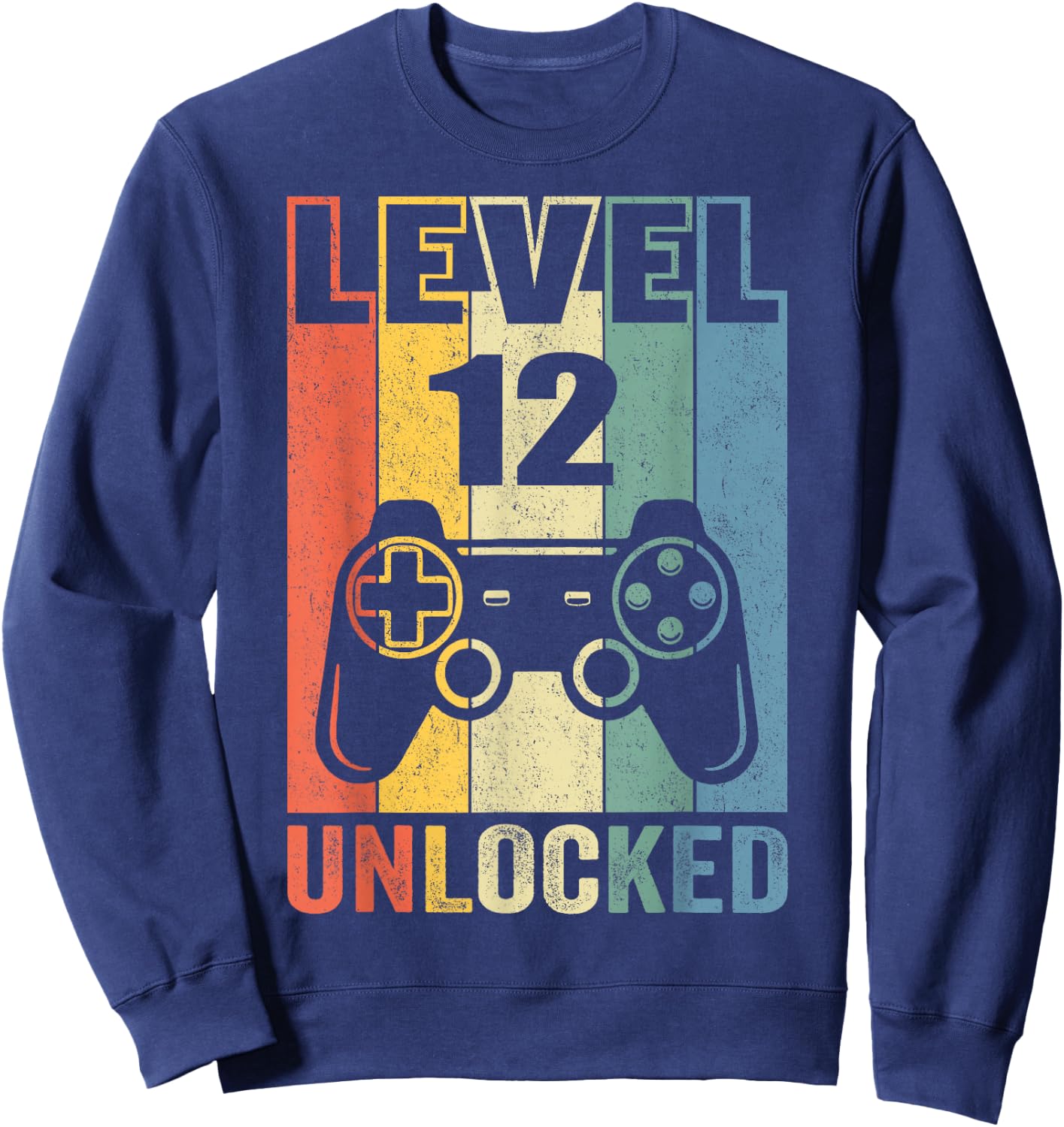 Level 12 Unlocked Shirt Funny Video Gamer 12th Birthday Gift Sweatshirt - Sweatshirt | Navy