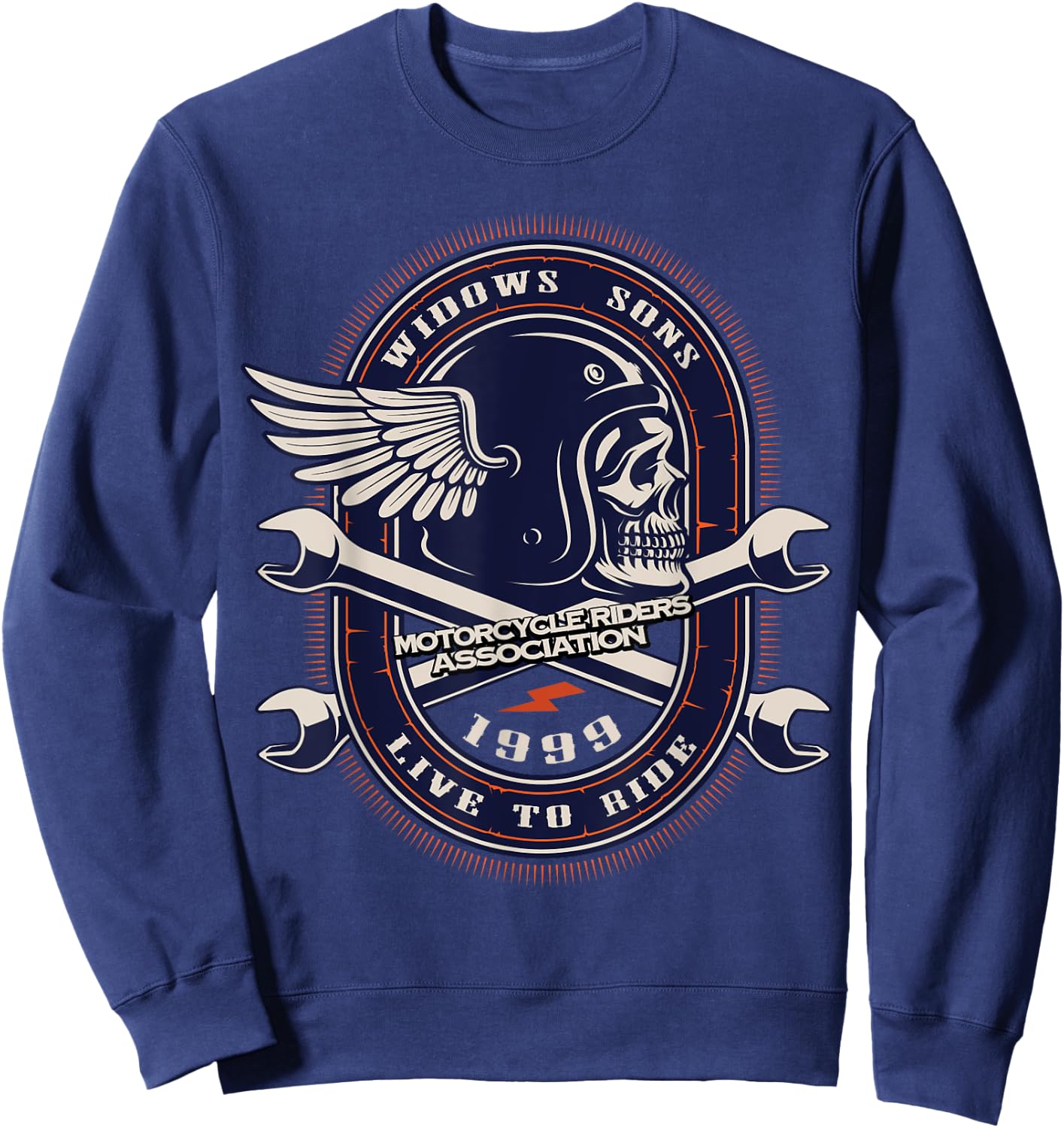 Widows Sons Crossed Wrenches & Flying Skull WSMRA Sweatshirt - Sweatshirt | Navy