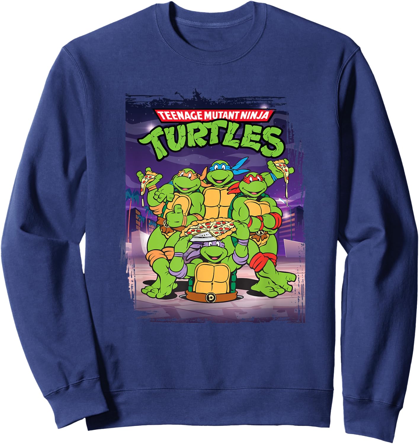 Mademark Black Classic Fit Short Sleeve Teenage Mutant Ninja Turtles Retro Sweatshirt - Sweatshirt | Navy