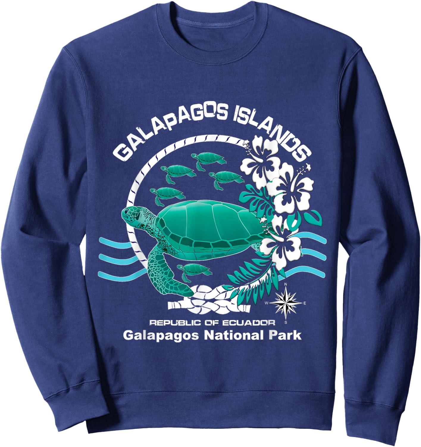 Galapagos National Park Ocean Reserve Green Sea Turtle Sweatshirt - Sweatshirt | Navy