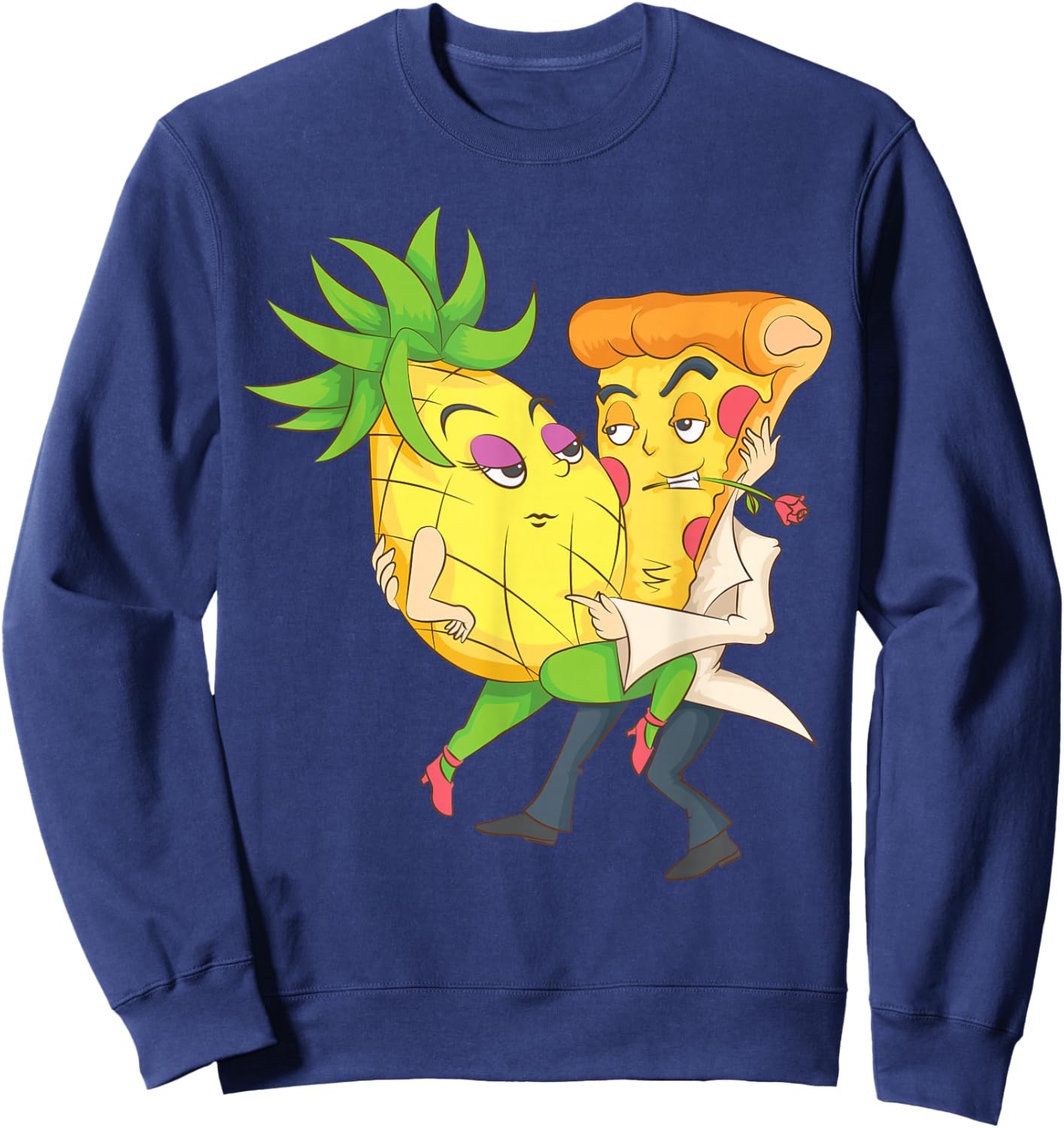 Cool Pizza Slice Pineapple Love Funny Italian Pie Eater Gift Sweatshirt - Sweatshirt | Navy