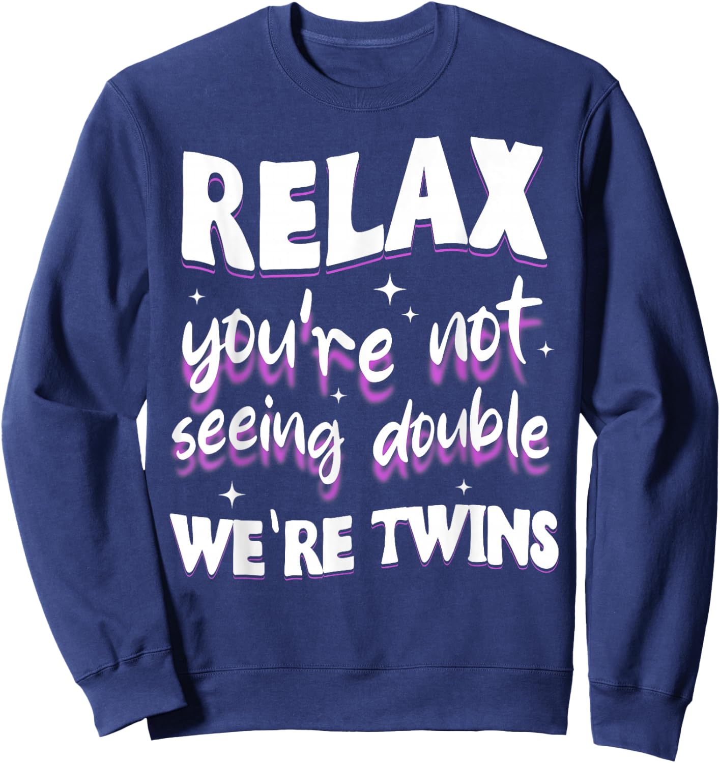 Twin Girls Toddler Kids Twin Sisters Matching Funny Double Sweatshirt - Sweatshirt | Navy
