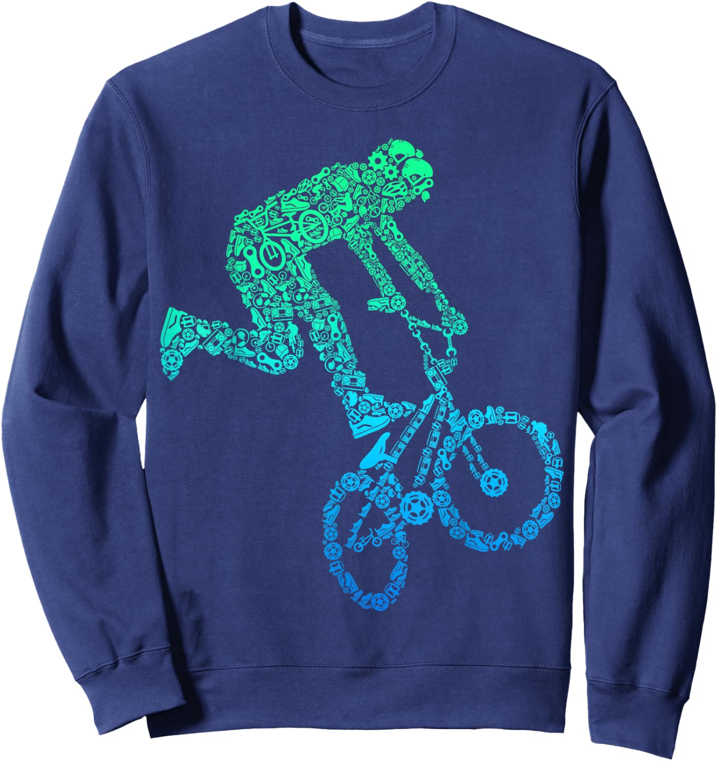 BMX Rider Bike Bicycle Stunt Racing Kids Boys Sweatshirt - Sweatshirt | Navy