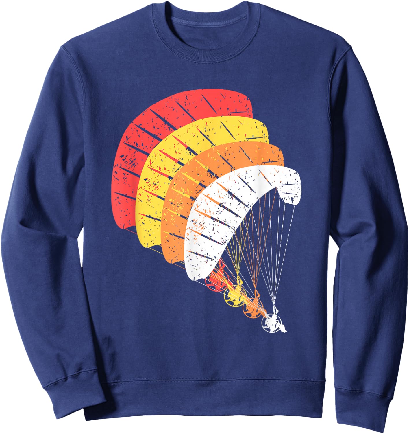 Vintage Powered Paragliding Shirt Paramotor Gift Paraglider Sweatshirt - Sweatshirt | Navy