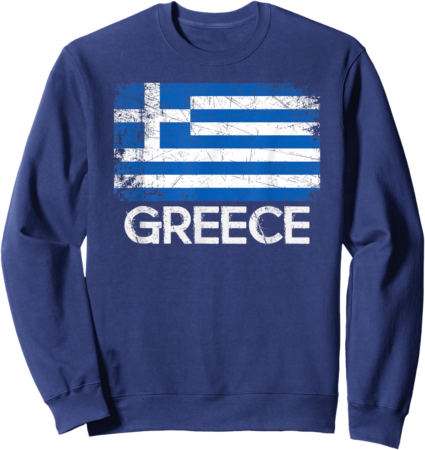 Greek Flag | Vintage Made In Greece Gift Sweatshirt - Sweatshirt | Navy