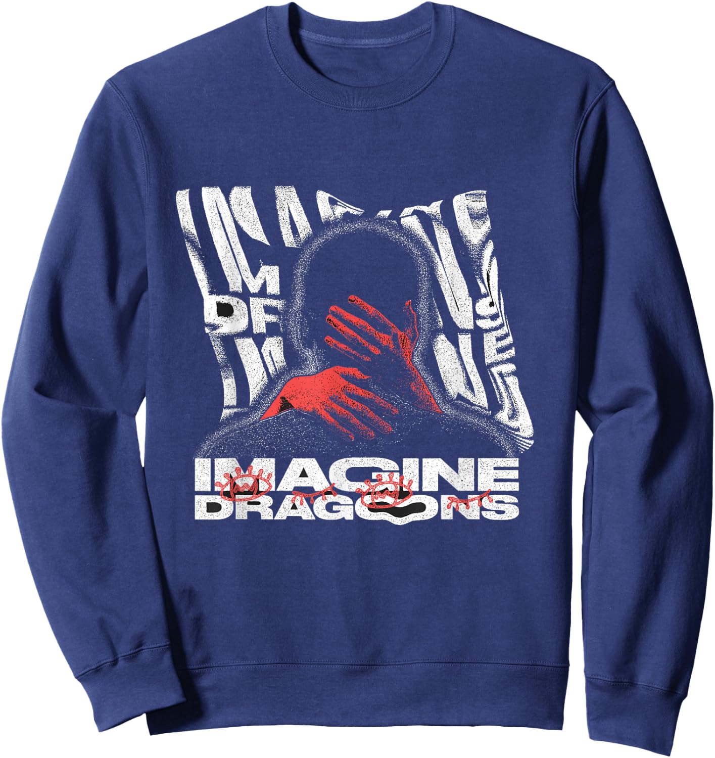 Official Imagine Dragons Exclusive Warp Hands Sweatshirt - Sweatshirt | Navy