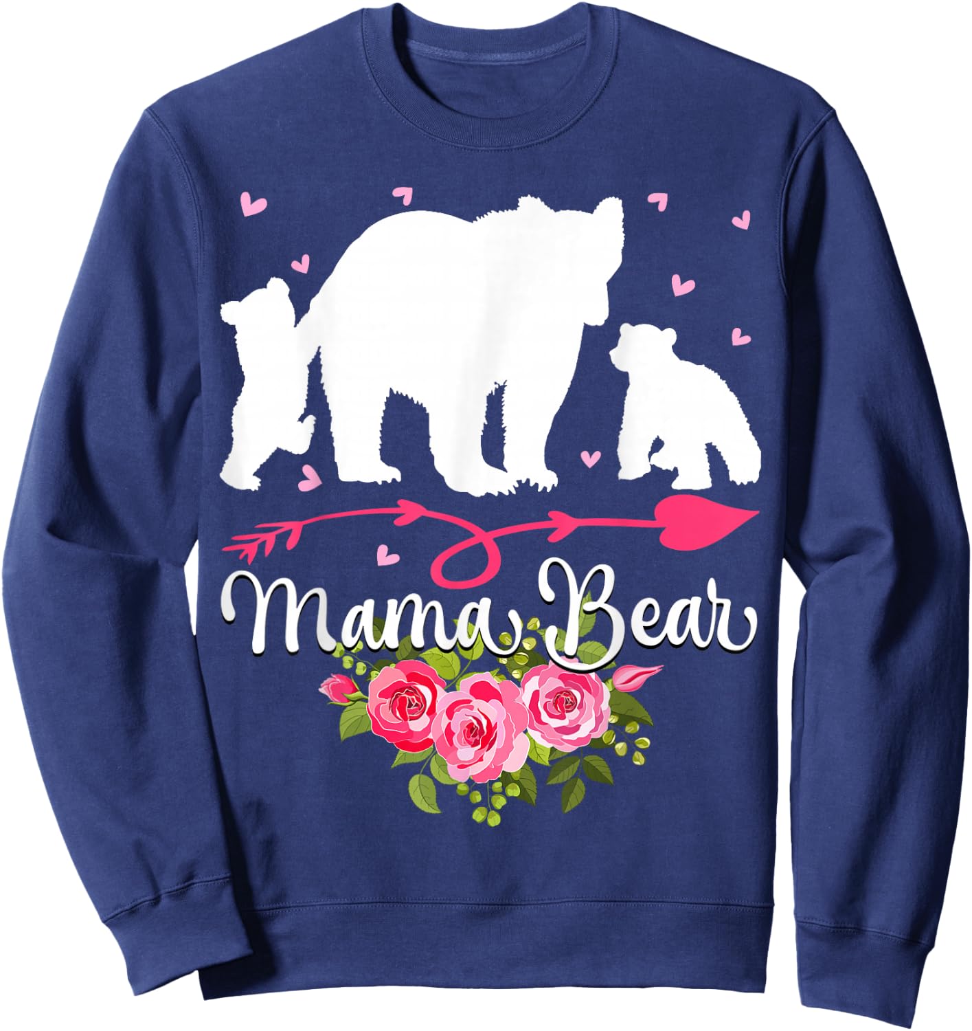 Mothers Day Mama Bear With 2 Cubs Cute Sweatshirt - Sweatshirt | Navy