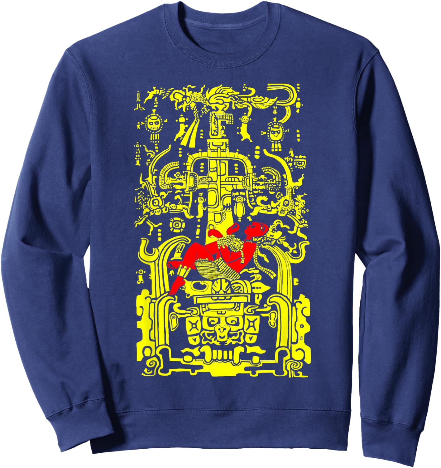 Mesoamerican Astronaut – Pre-Columbian Art Inspired Design Sweatshirt - Sweatshirt | Navy