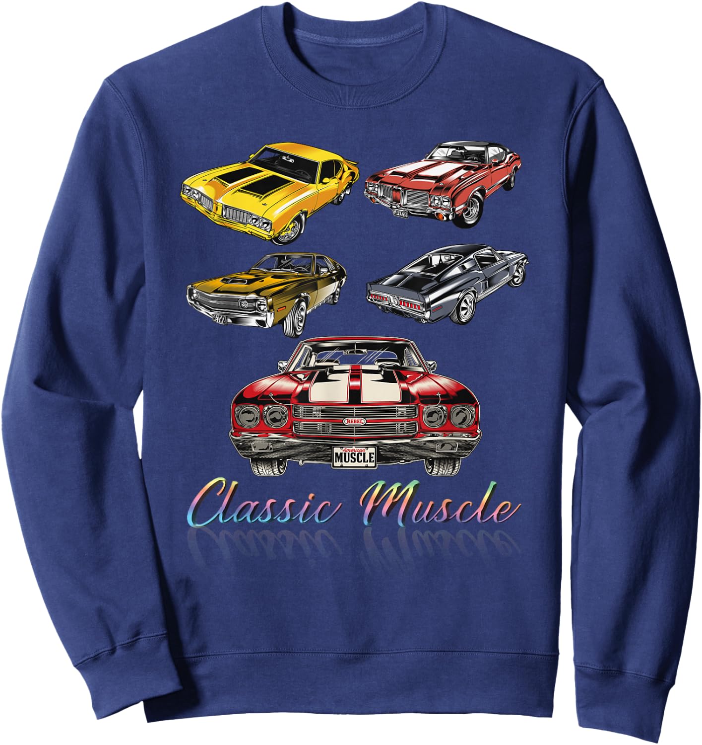 Classic Car American Muscle Cars Novelty Sweatshirt - Sweatshirt | Navy