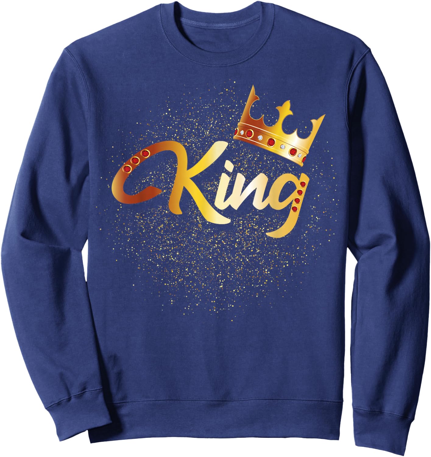 King Shirt Men Boys Matching Couples Him & Her Sweatshirt - Sweatshirt | Navy