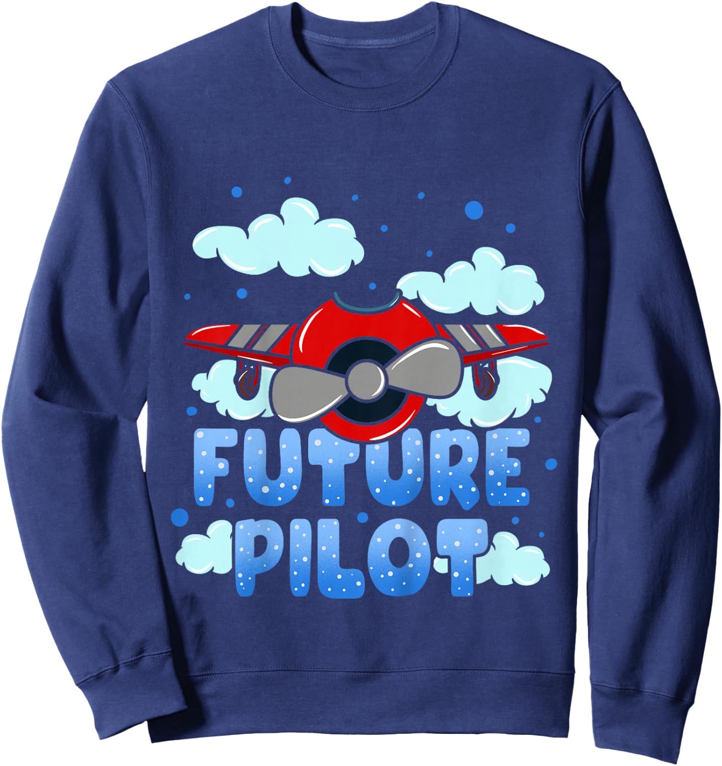 Future Pilot Airplane Toddler Boy Girl Sweatshirt - Sweatshirt | Navy