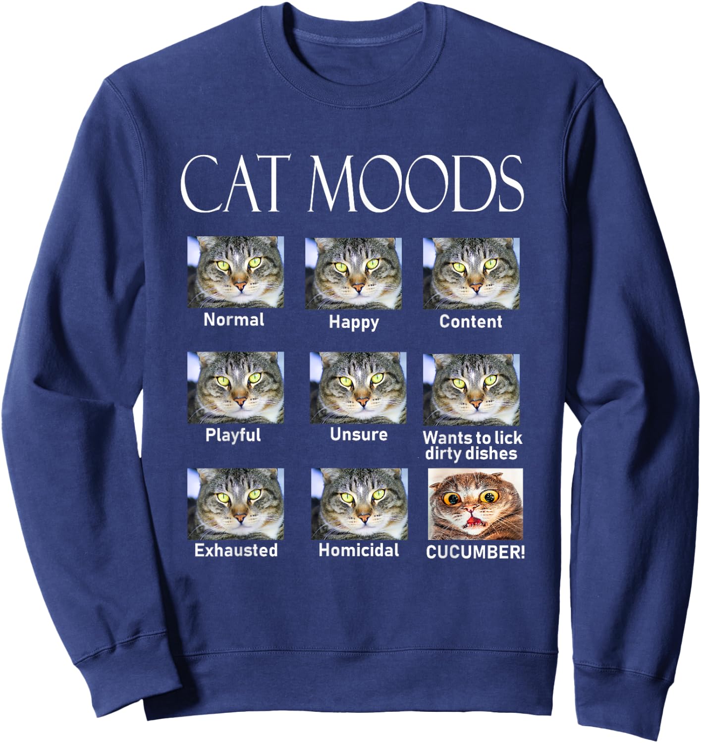 Cat Moods Sweatshirt - Sweatshirt | Navy