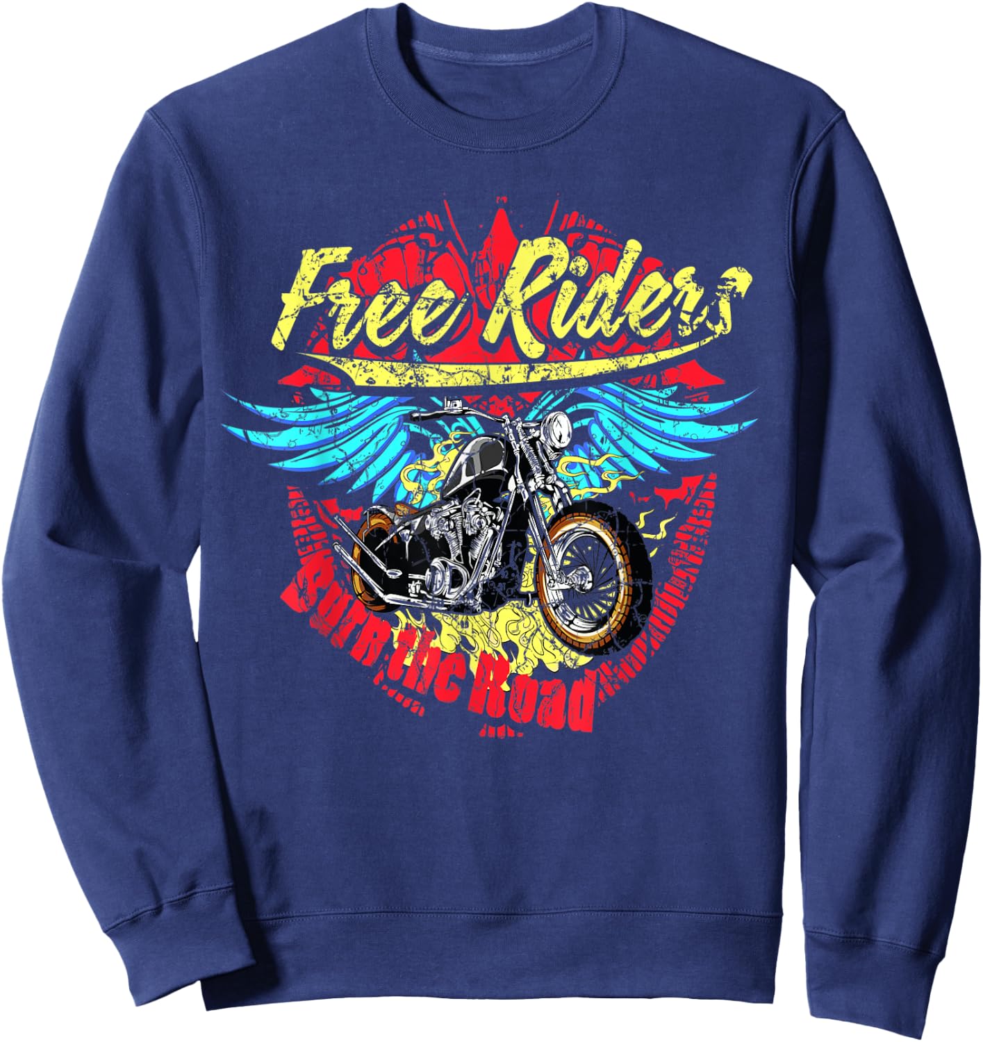 Motorbike Shirt Motorcycle Vintage Biker Sweatshirt - Sweatshirt | Navy