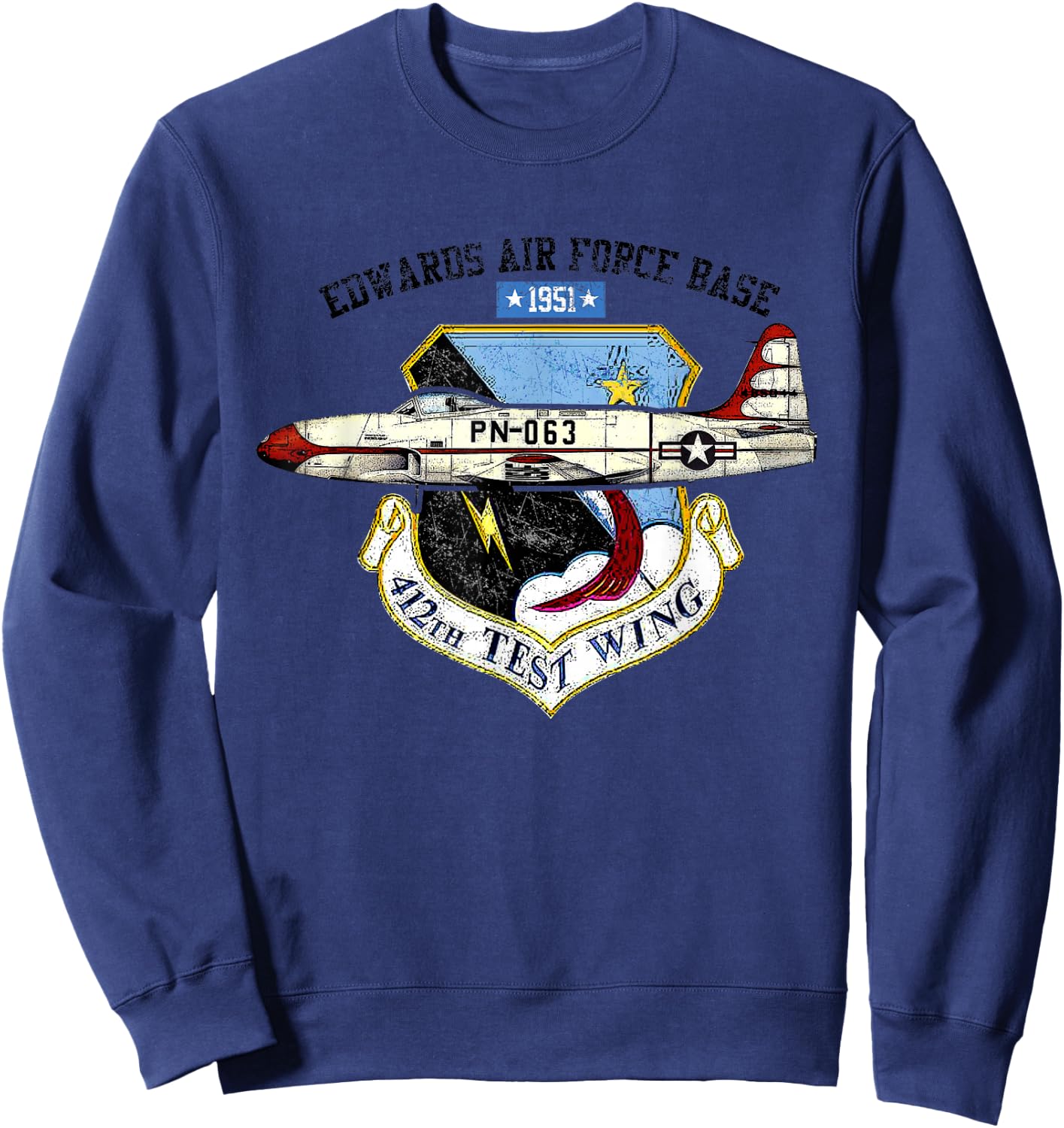 Vintage 1951 Test pilot, Edwards Air Force Base Sweatshirt - Sweatshirt | Navy