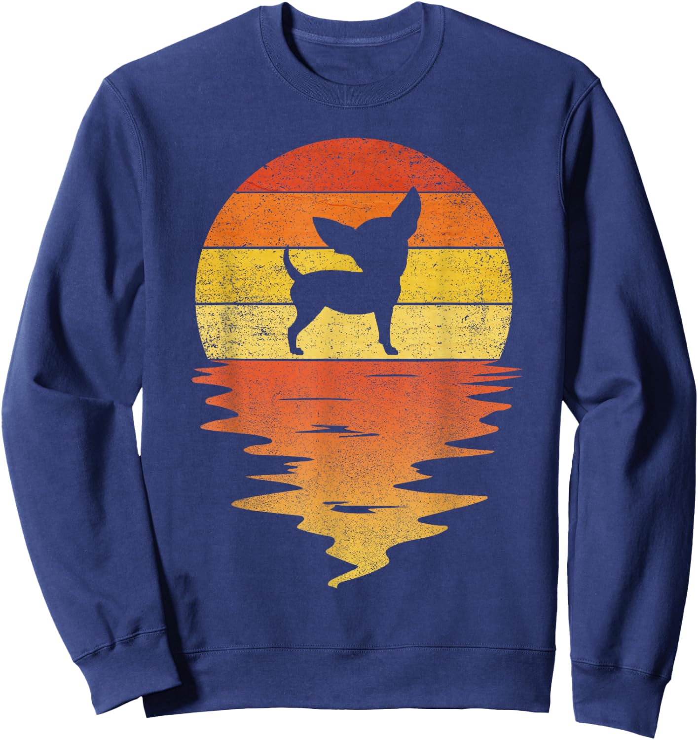 Chihuahua shirt 70s vintage retro sunset Chihuahua Sweatshirt - Sweatshirt | Navy