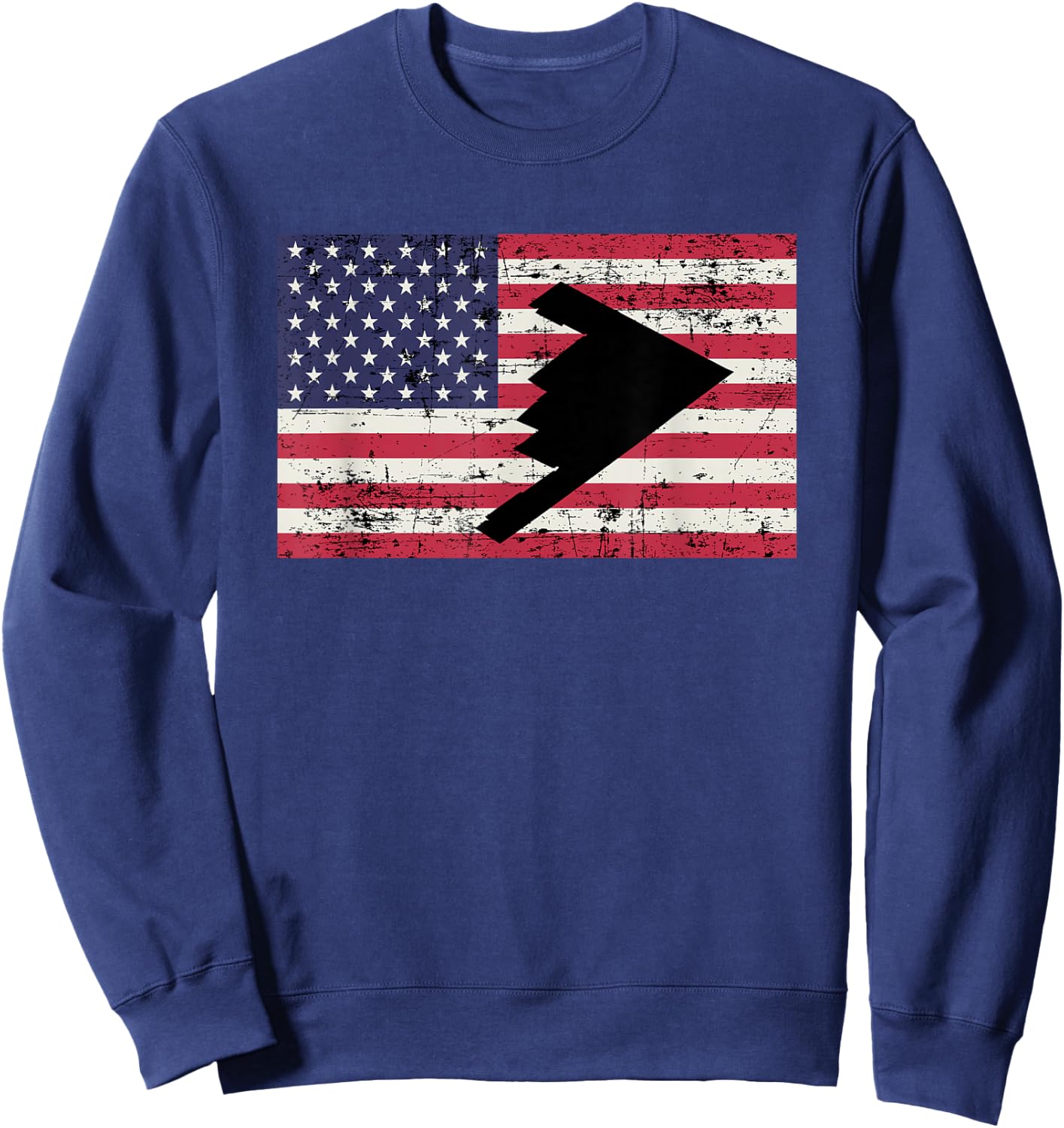 Patriotic B2 Stealth Bomber American Flag Sweatshirt - Sweatshirt | Navy