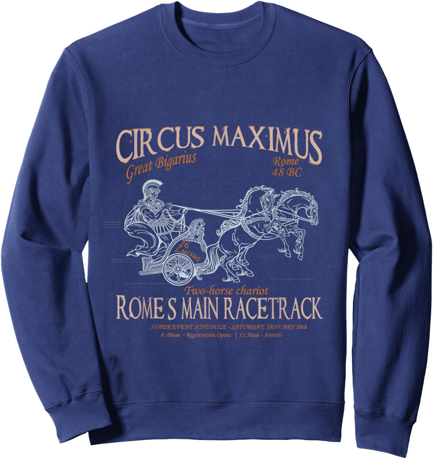 Circus Maximus Rome Funny old Rome Horse Racing Fun Sweatshirt - Sweatshirt | Navy