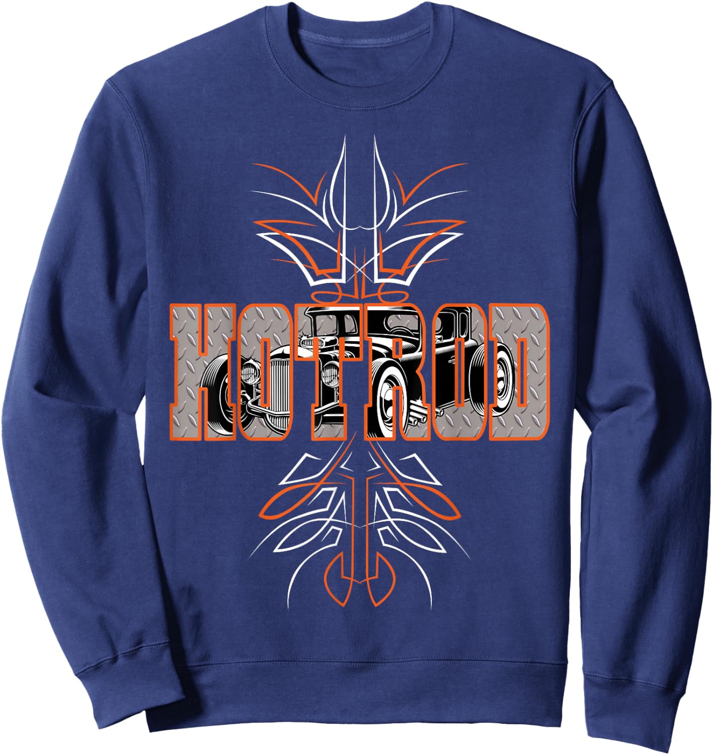 Hot Rods Pinstripes Custom Cars Sweatshirt - Sweatshirt | Navy