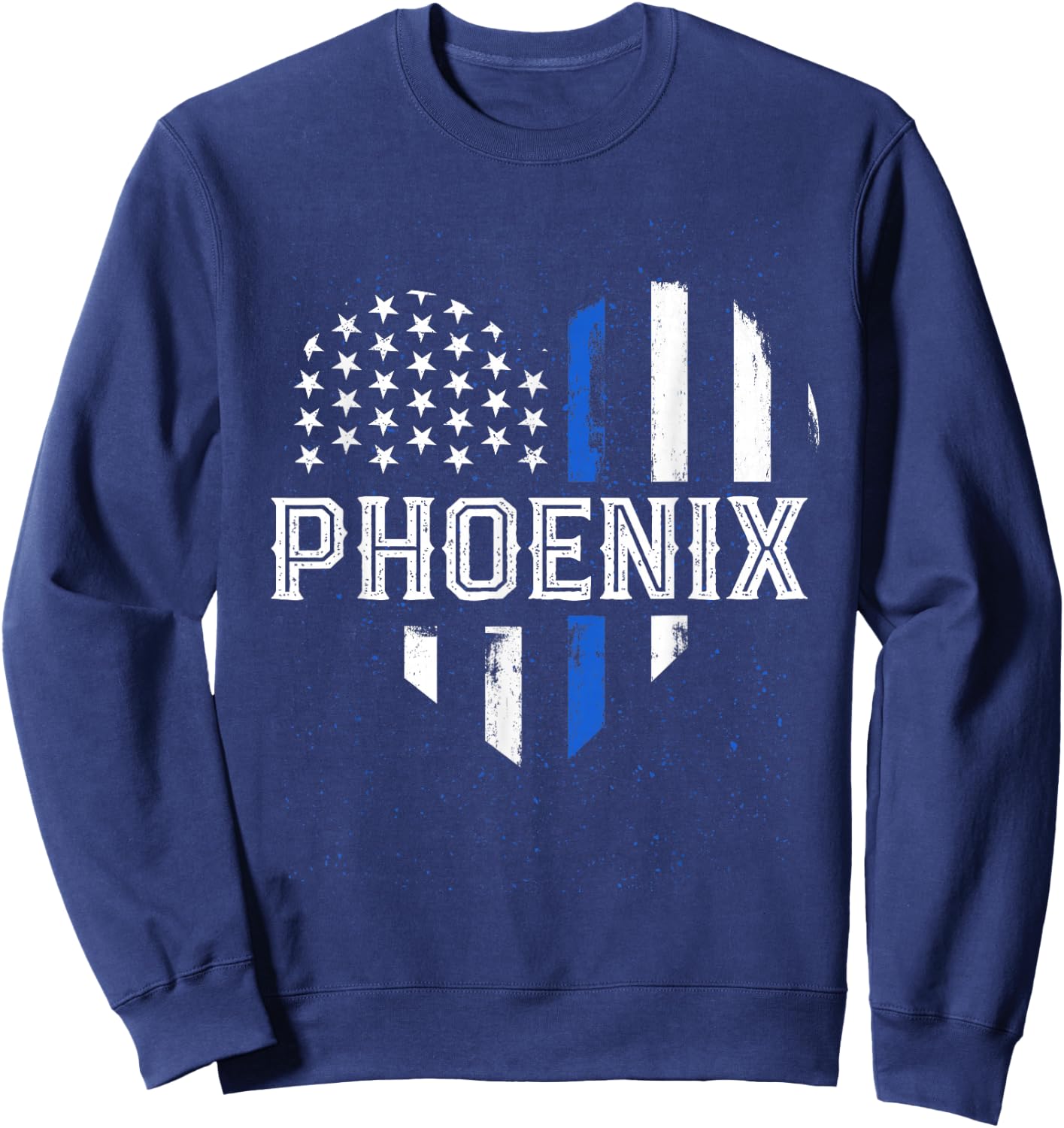 Thin Blue Line Heart Phoenix Police Officer Patriotic Cops Sweatshirt - Sweatshirt | Navy
