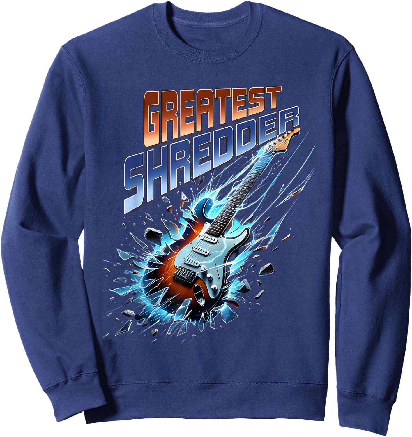 Greatest Shredder Guitar Funny Colorful Guitar Lovers Sweatshirt - Sweatshirt | Navy