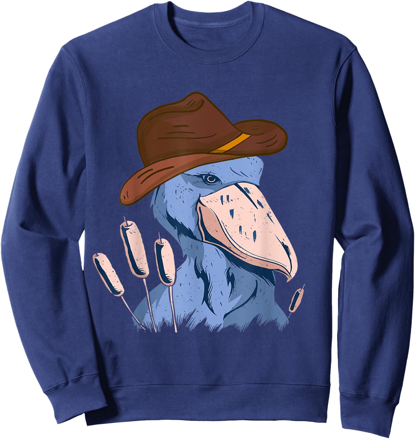 Shoebill Bird African Stork Bird Lover Cowboy Hat Shoebill Sweatshirt - Sweatshirt | Navy