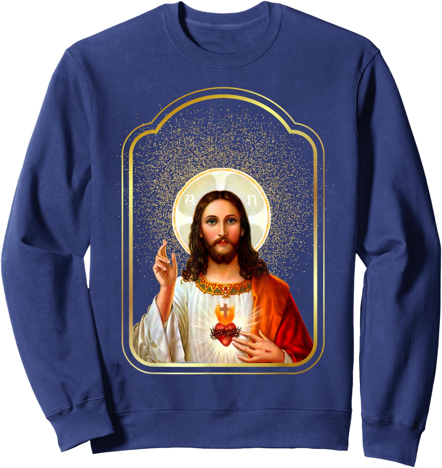 Sacred Heart of Jesus Christ Catholic Immaculate Heart Jesús Sweatshirt - Sweatshirt | Navy