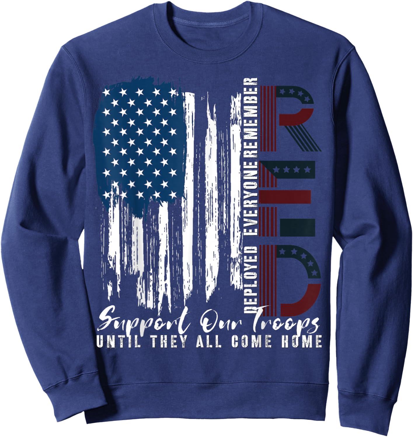 On Friday We Wear Red Friday Military Support troops US Flag Sweatshirt - Sweatshirt | Navy