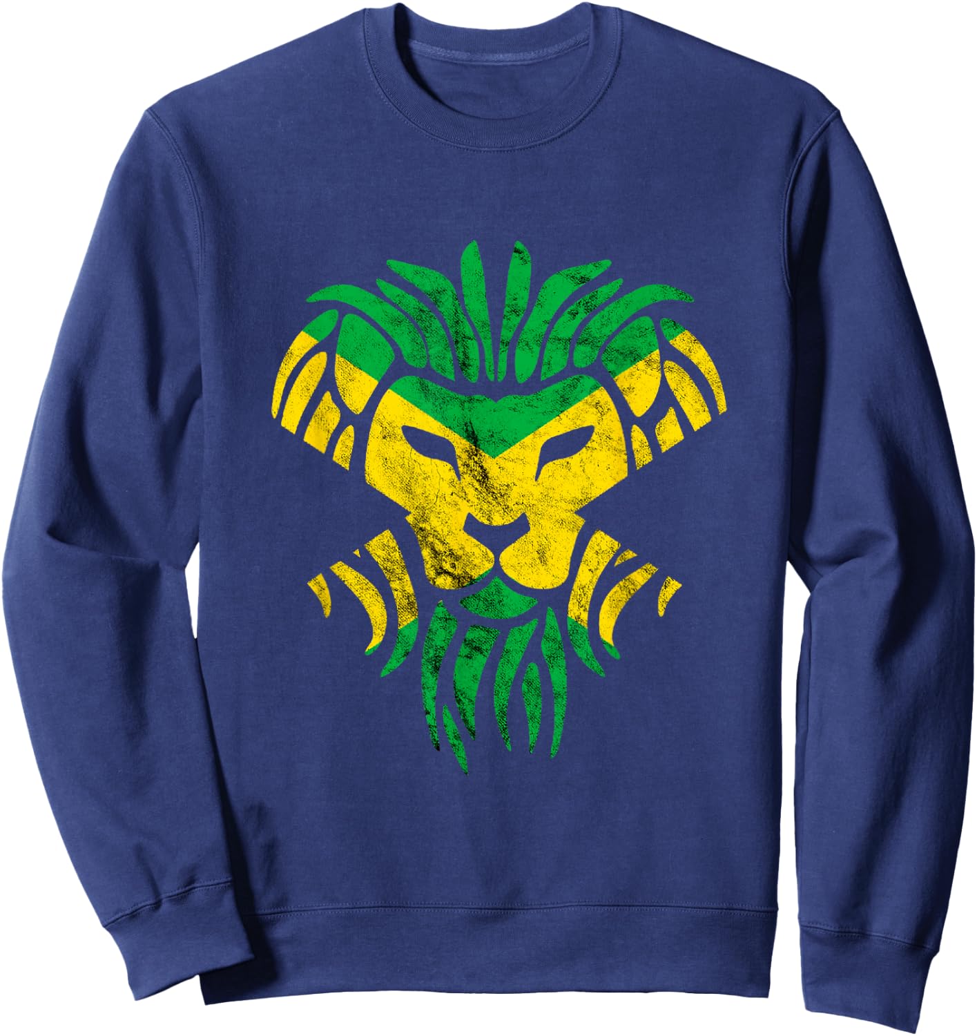 Jamaica Jamaican Roots Flag Tropical Lion Head Proud Sweatshirt - Sweatshirt | Navy