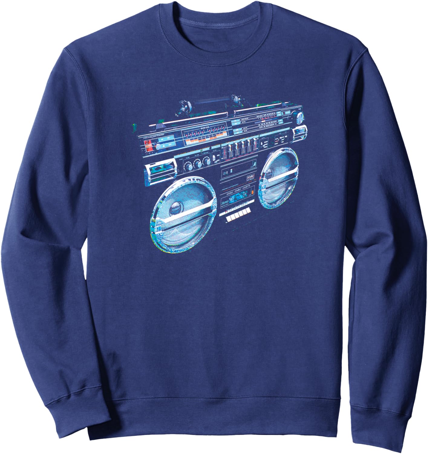 Retro Ghetto Blaster - Boom Box 80's 90's Hip Hip Rap Sweatshirt - Sweatshirt | Navy