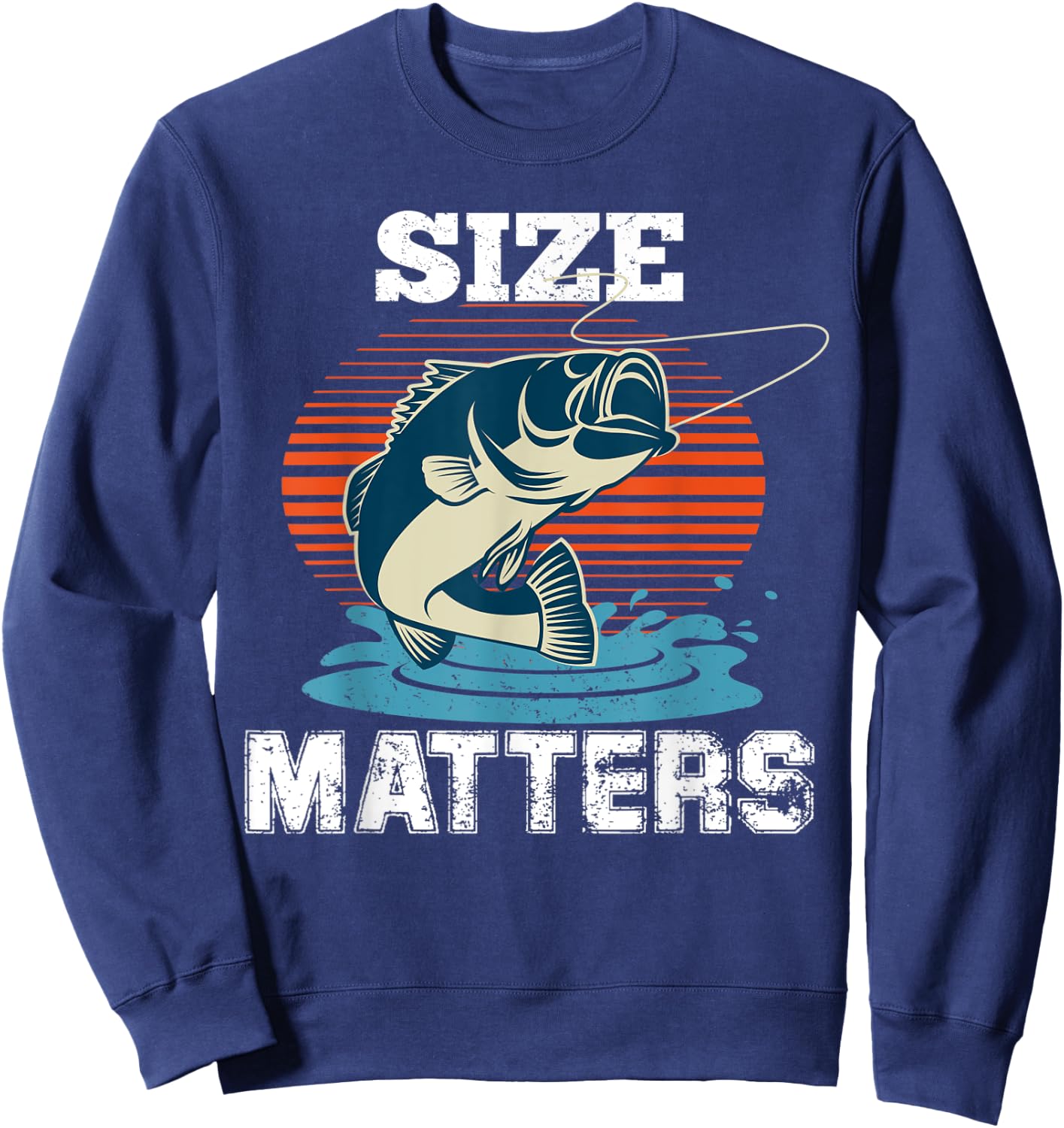 Size Matters Fishing Sweatshirt - Sweatshirt | Navy