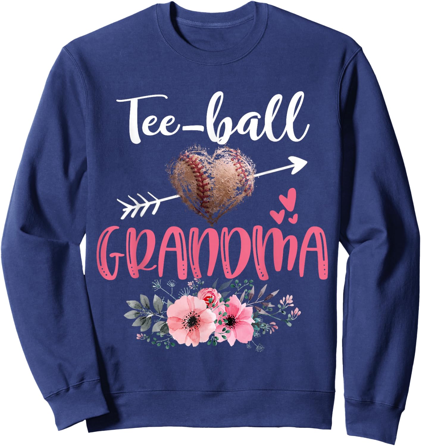 Ball Grandma Floral Funny Ball Heart Mother's Day Sweatshirt - Sweatshirt | Navy