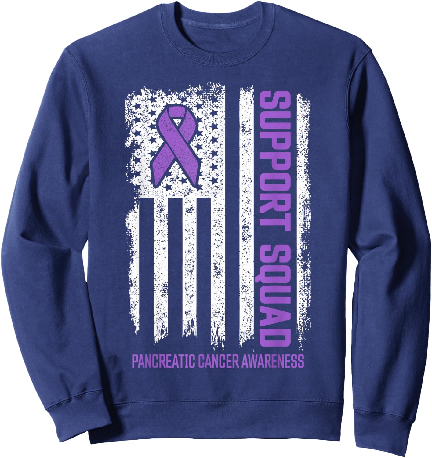 Pancreatic Cancer Support Squad Pancreatic Cancer Awareness Sweatshirt - Sweatshirt | Navy
