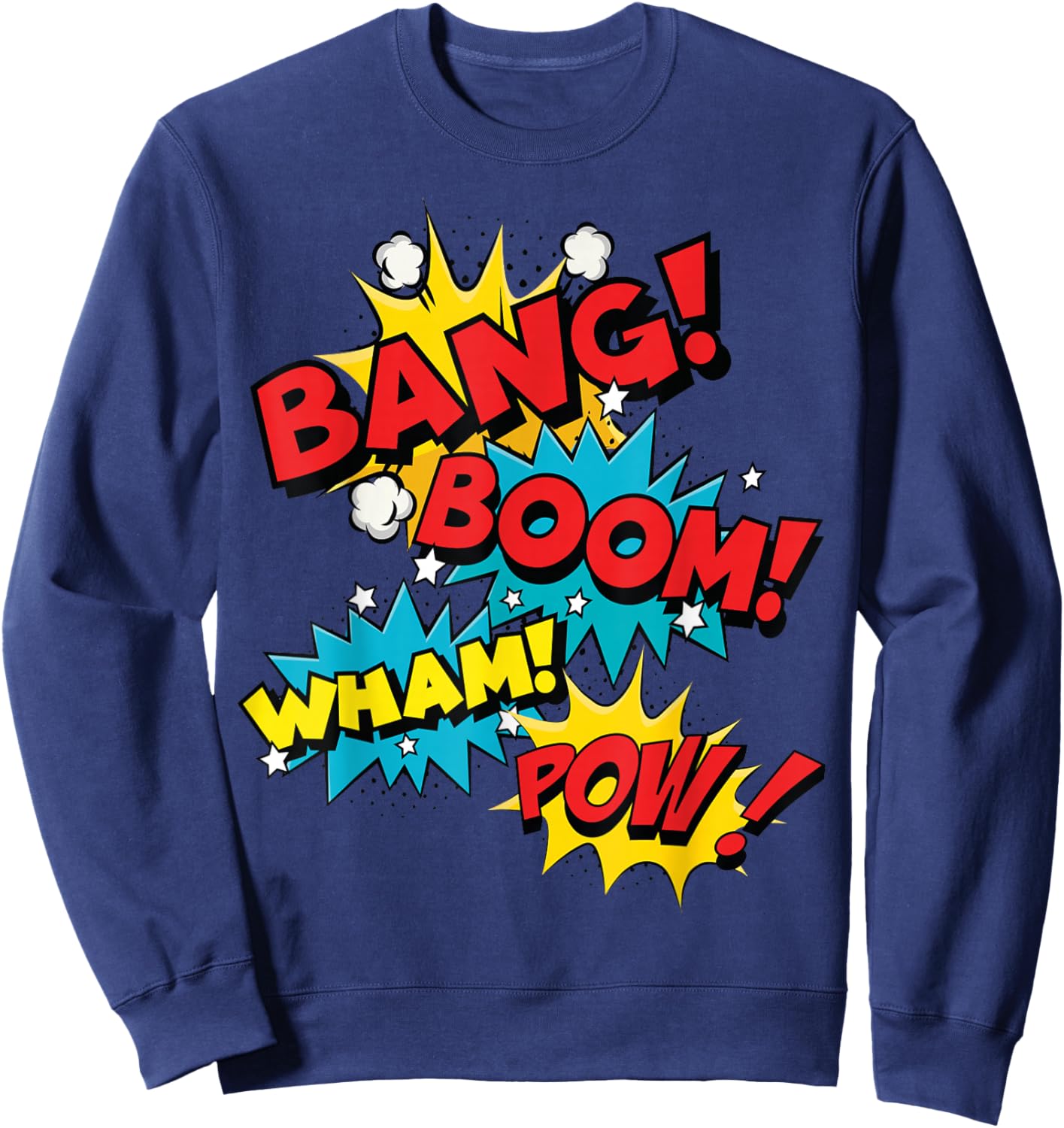 Bang Boom Wham Pow Comic Sound Effect Design Sweatshirt - Sweatshirt | Navy