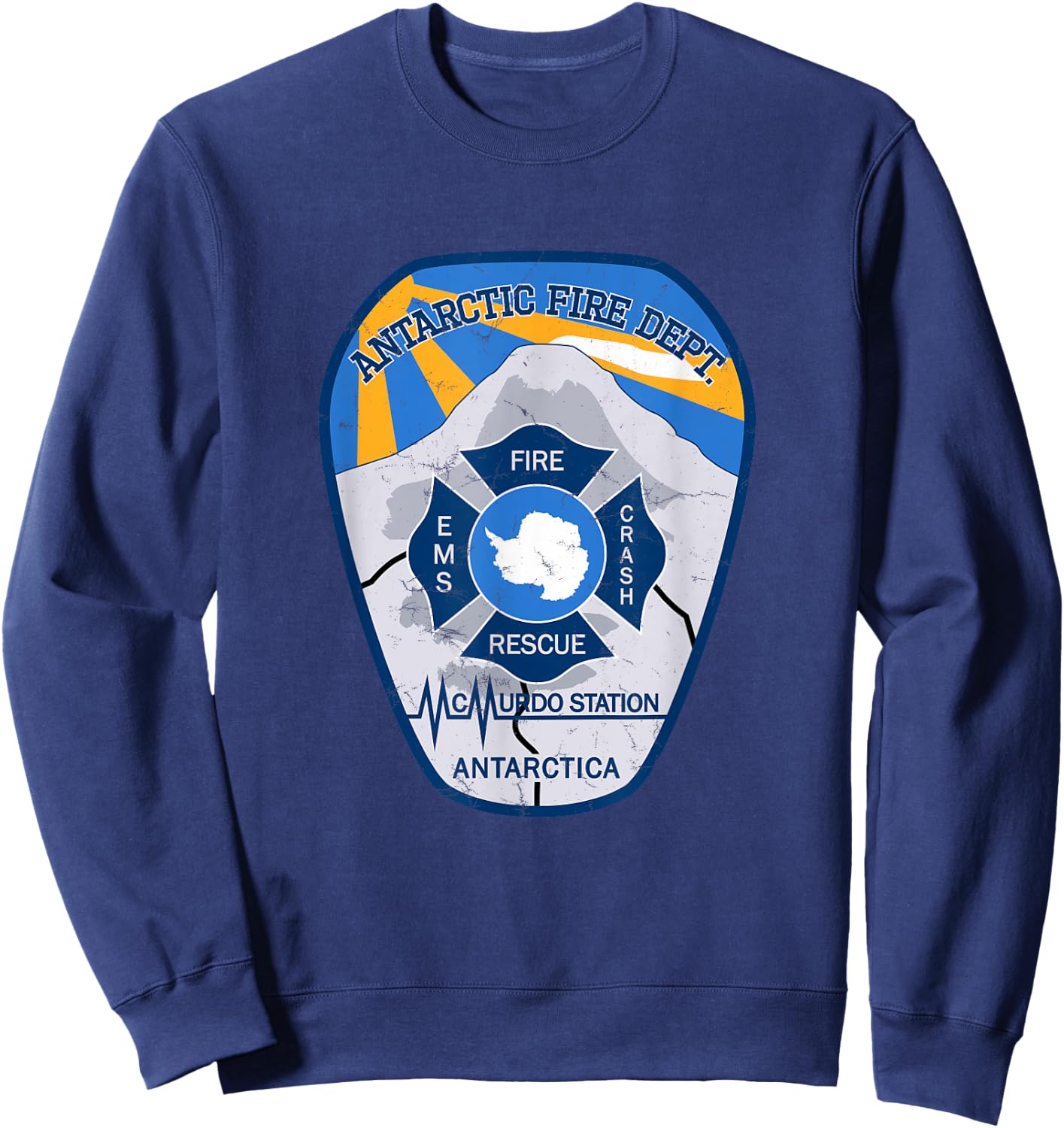 Antarctic Fire Department Patch Sweatshirt - Sweatshirt | Navy