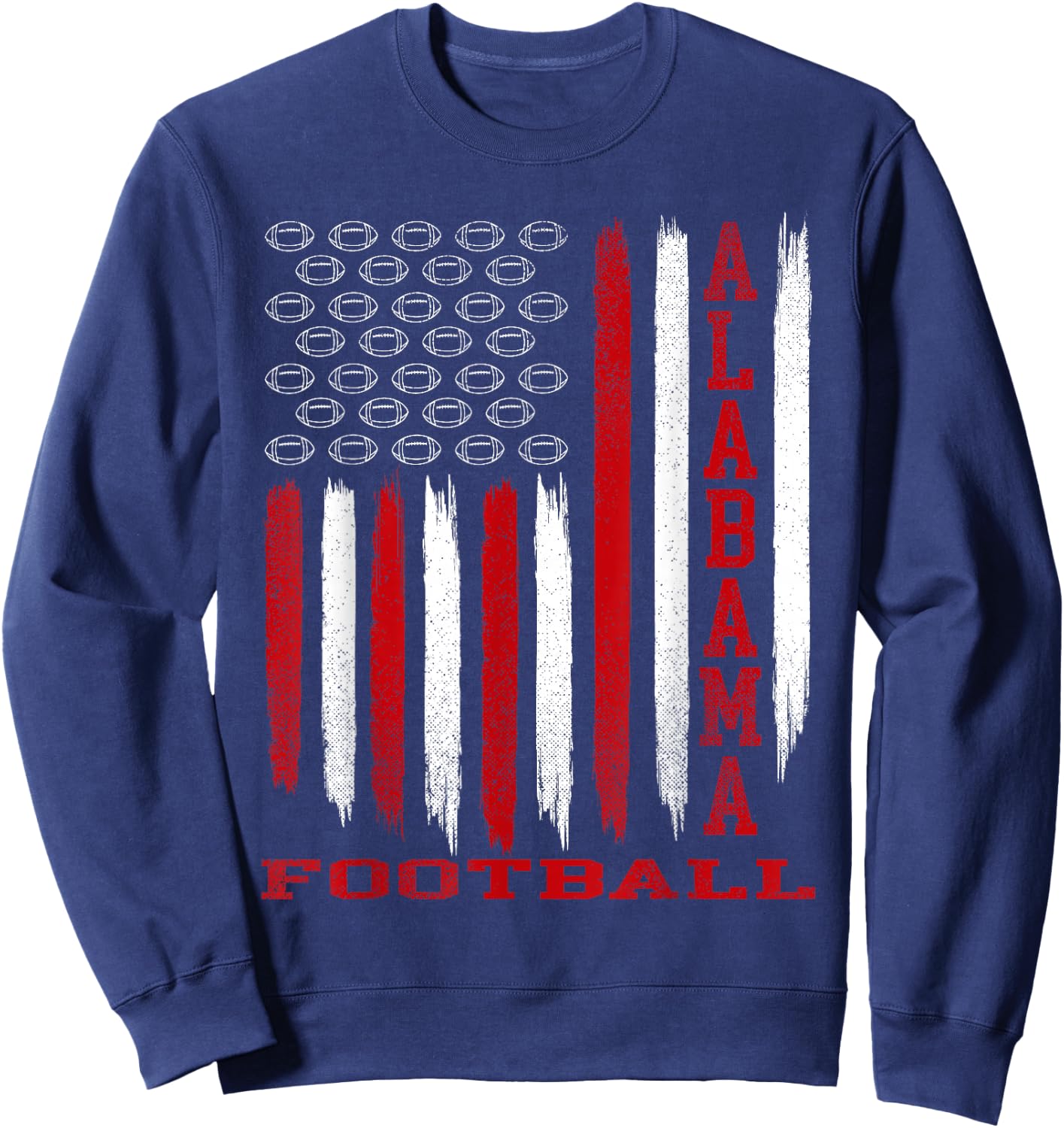 Patriotic USA Flag Alabama Football Season Party Sweatshirt - Sweatshirt | Navy