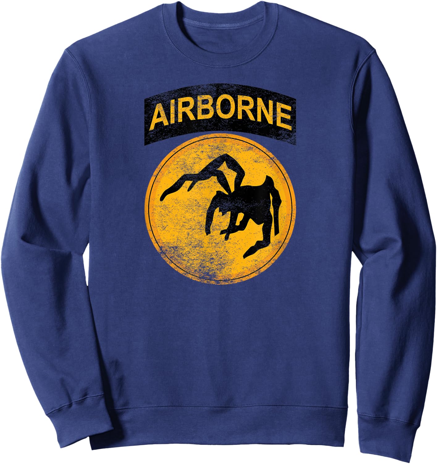 WW2 135th Airborne Division Parachute Patch Spider Military Sweatshirt - Sweatshirt | Navy