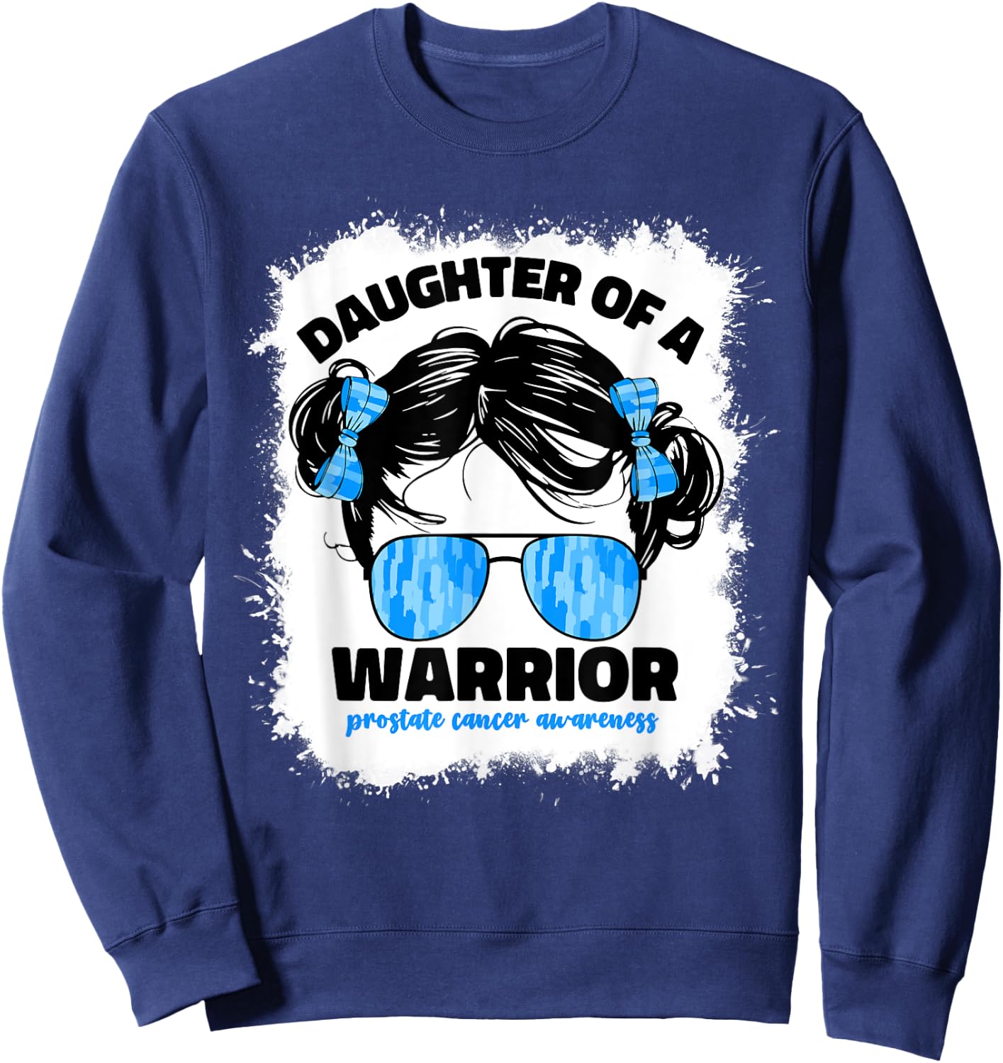 Daughter Of A Warrior Prostate Cancer Awareness Month Girls Sweatshirt - Sweatshirt | Navy