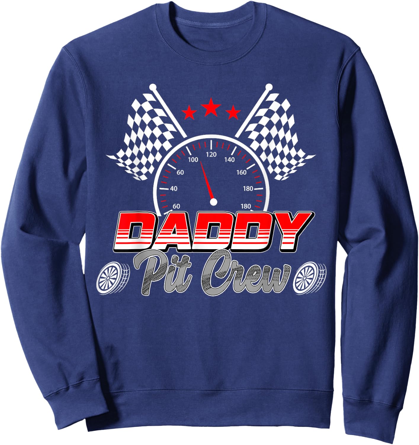 Daddy Pit Crew Race Car Birthday Family Racing Adult Women Sweatshirt - Sweatshirt | Navy