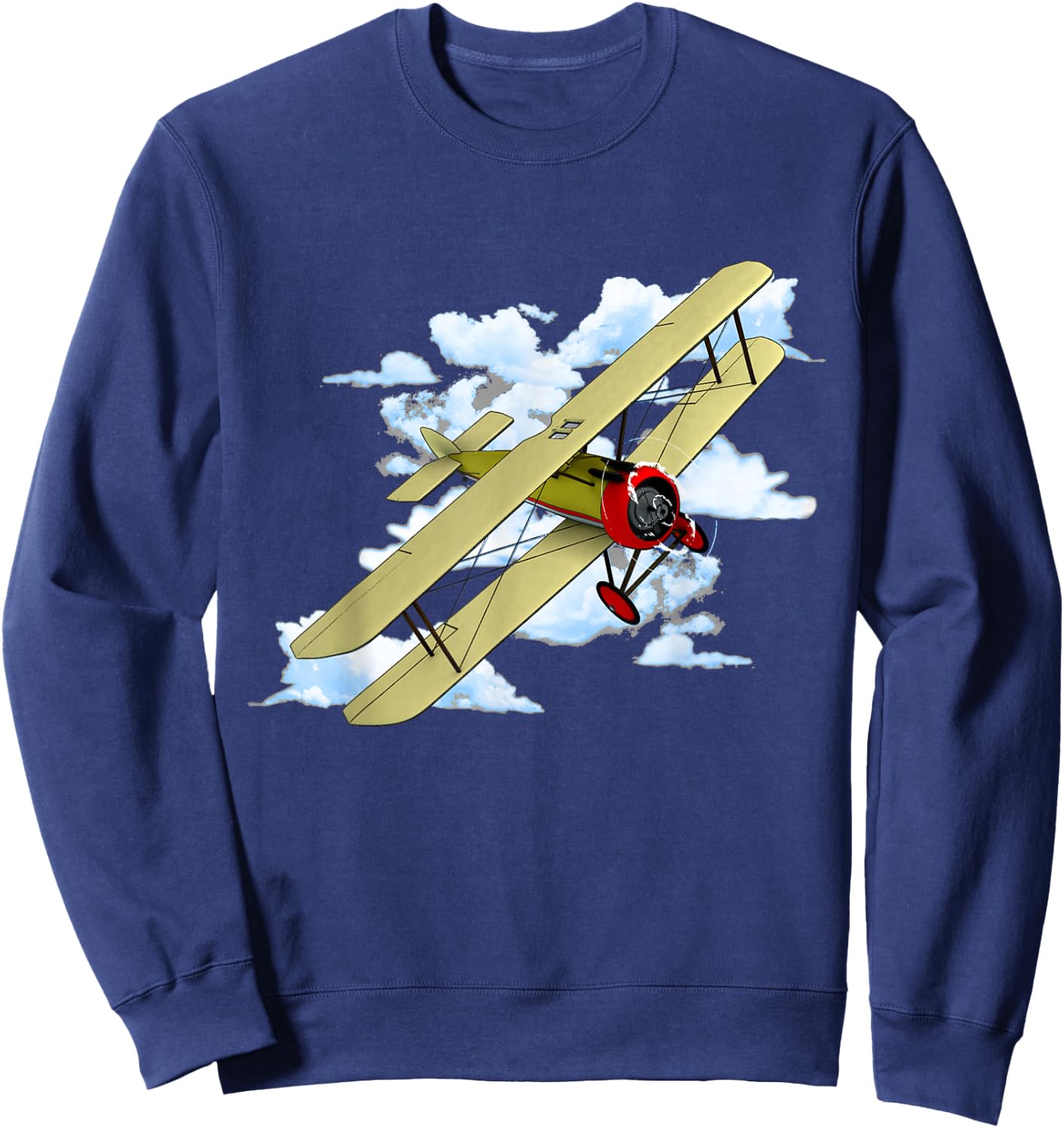 Vintage Aviation Biplane Sweatshirt - Sweatshirt | Navy