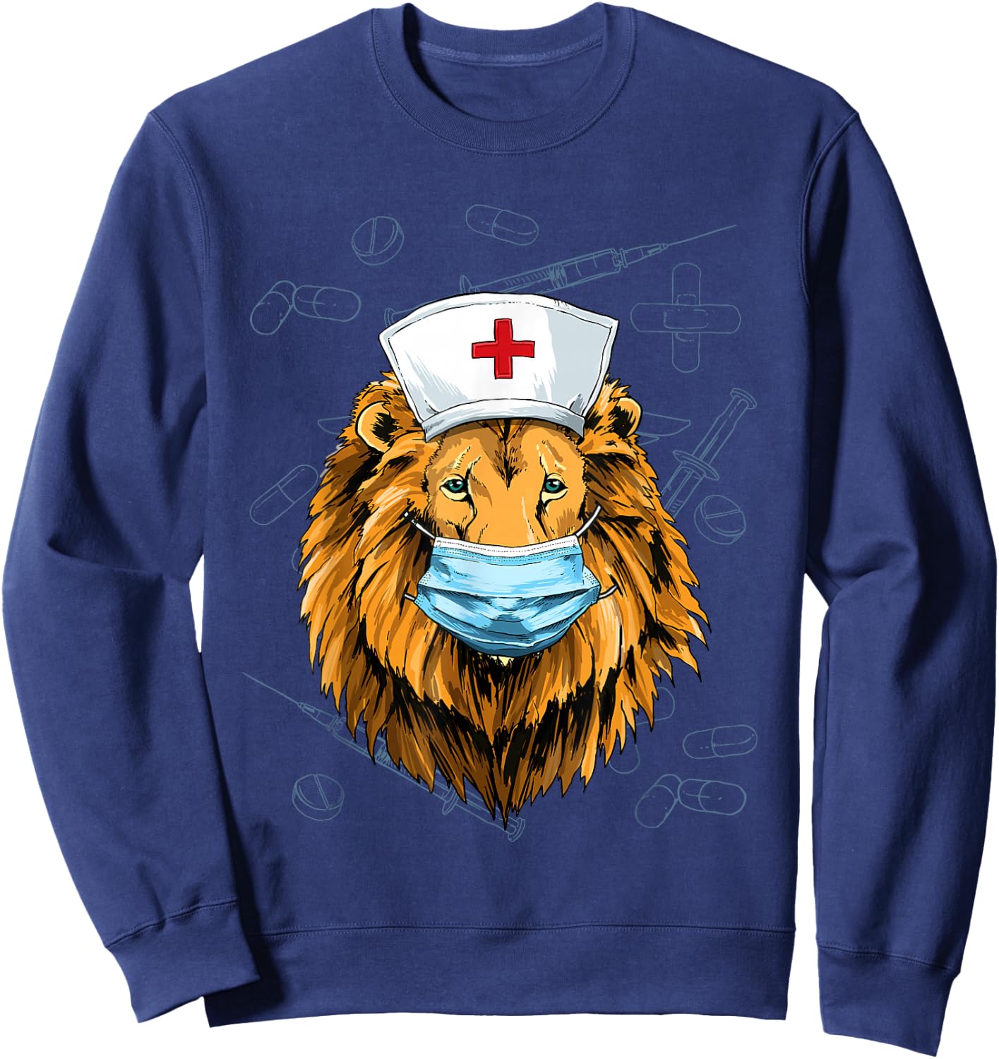 Lion Nurse Practitioner RN Nursing School Graduation Sweatshirt - Sweatshirt | Navy