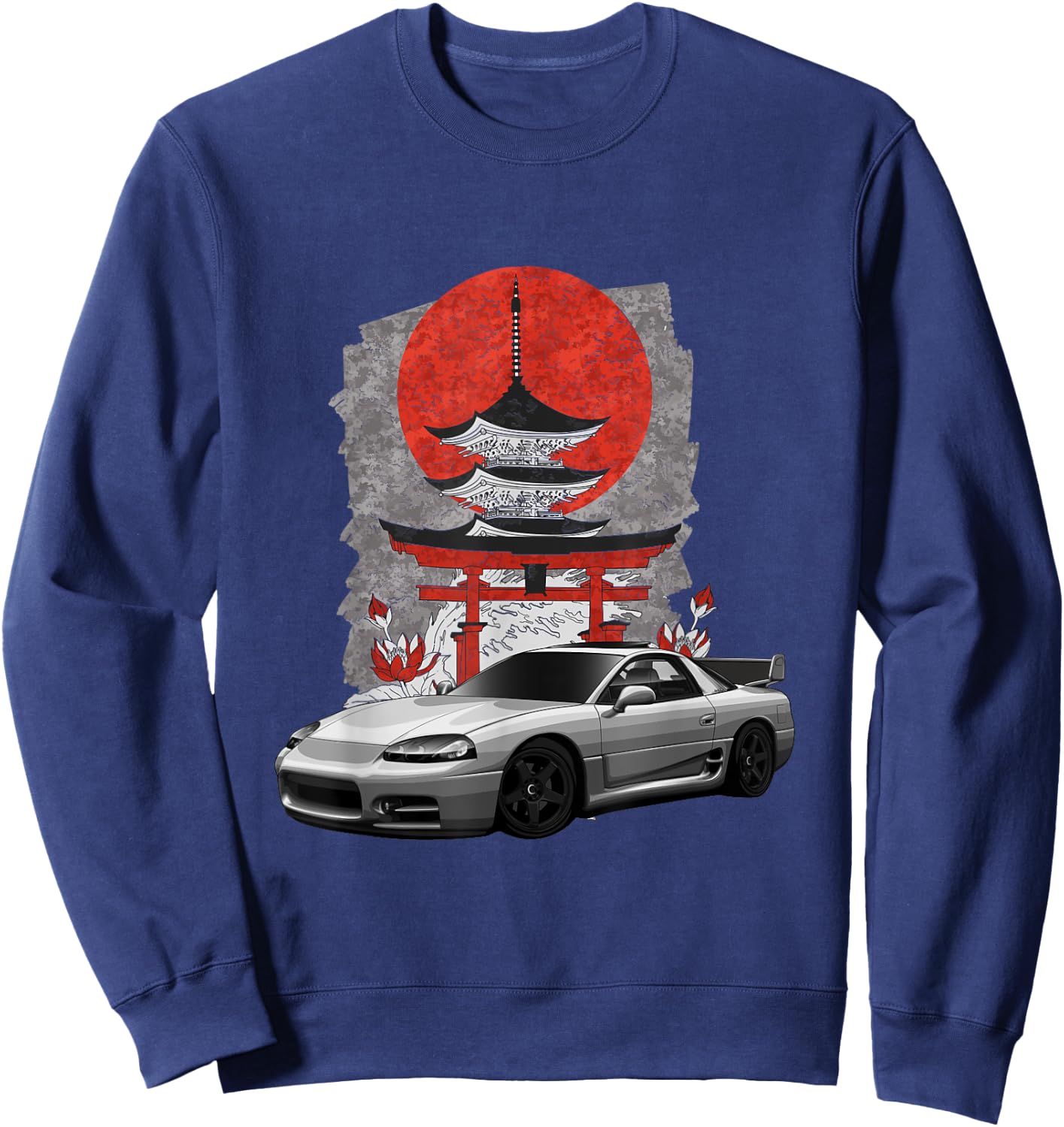 JDM 3000GT Auto Tuning Japan Shinto Shrine Drift Sweatshirt - Sweatshirt | Navy