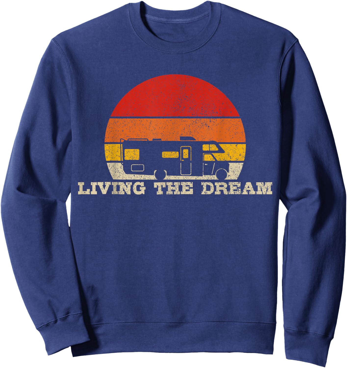 RV Vintage Retro Camping Road Trip Camper Gift Sweatshirt - Sweatshirt | Navy