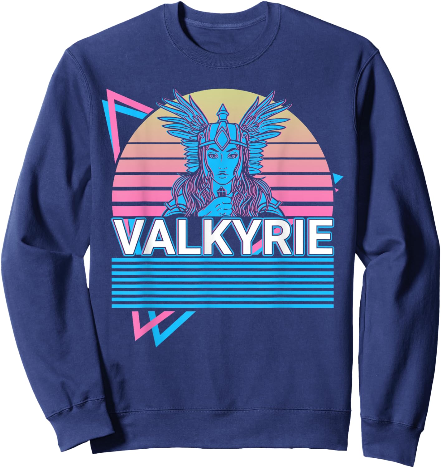 Norse Mythology Viking Gifts Valkyrie Viking Retro , Black Sweatshirt - Sweatshirt | Navy