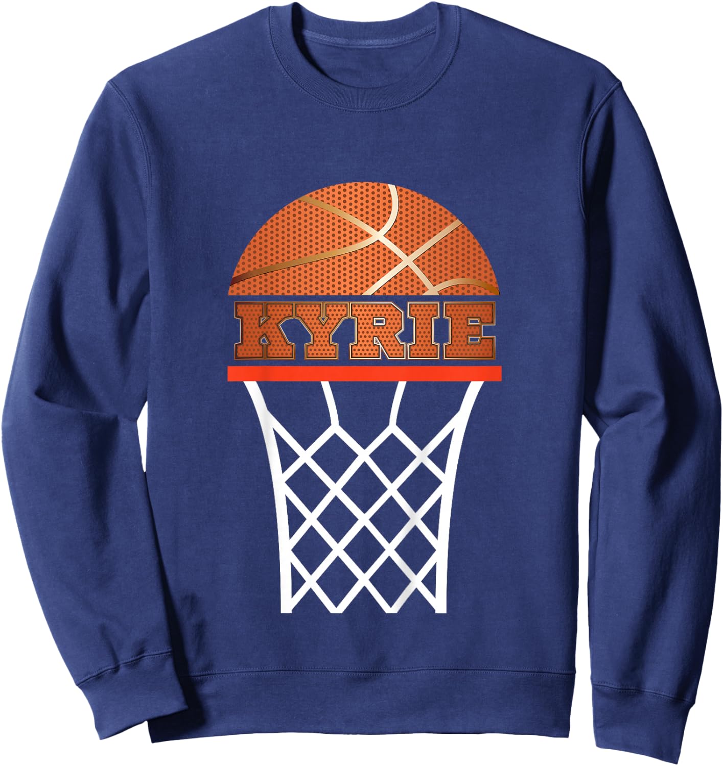 Kids Basketball Apparels Boy Custom Name Kyrie, Youth T Shirt Sweatshirt - Sweatshirt | Navy