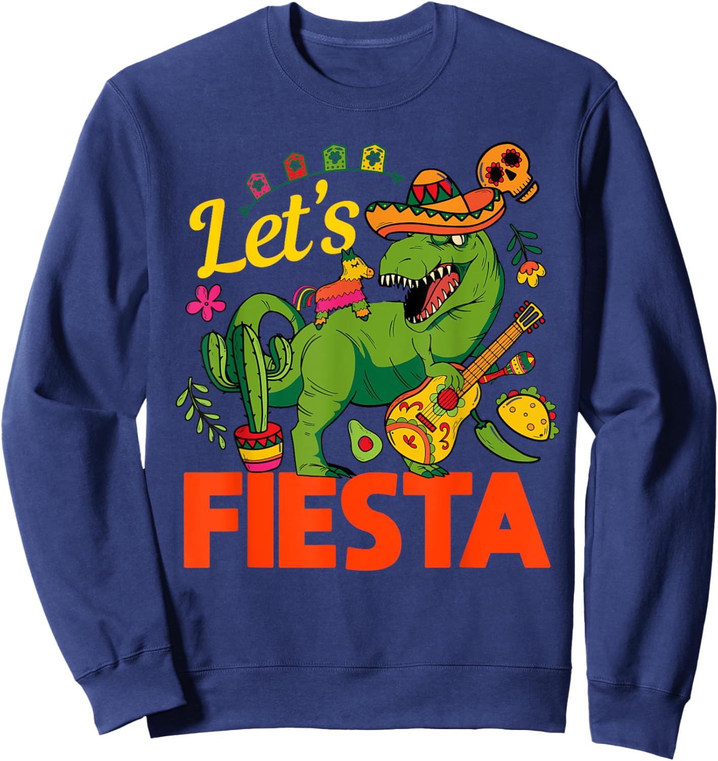 Let's Fiesta Cinco De Mayo Camisa Mexicana Hombre Sweatshirt - Sweatshirt | Navy